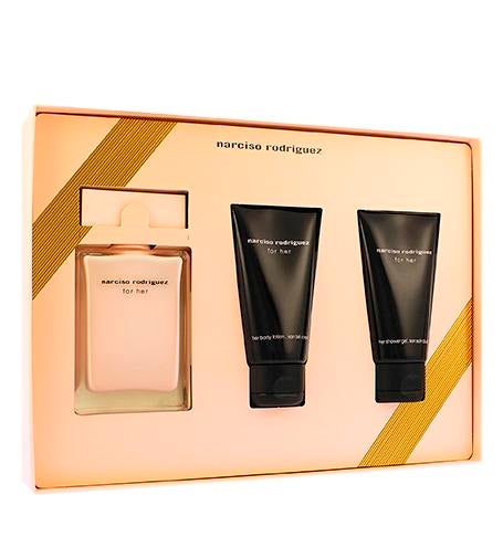 Narciso Rodriguez For Her Coffret femme : EDP 50 ml + lait corps 50 ml + gel douche 50 ml
